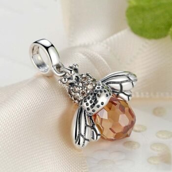 Honey Bee Crystal Charm