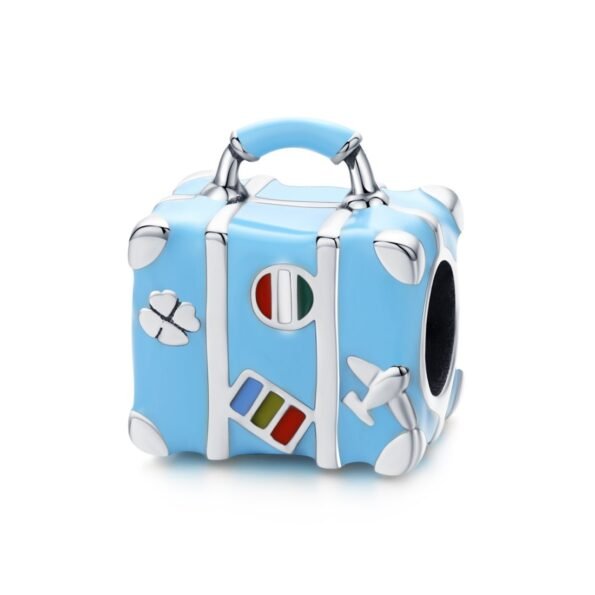 Suitcase Blue Charm Bead