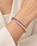 Rose Gold Amethyst Pavé Bangle