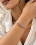 Rose Gold Amethyst Bangle on Stone