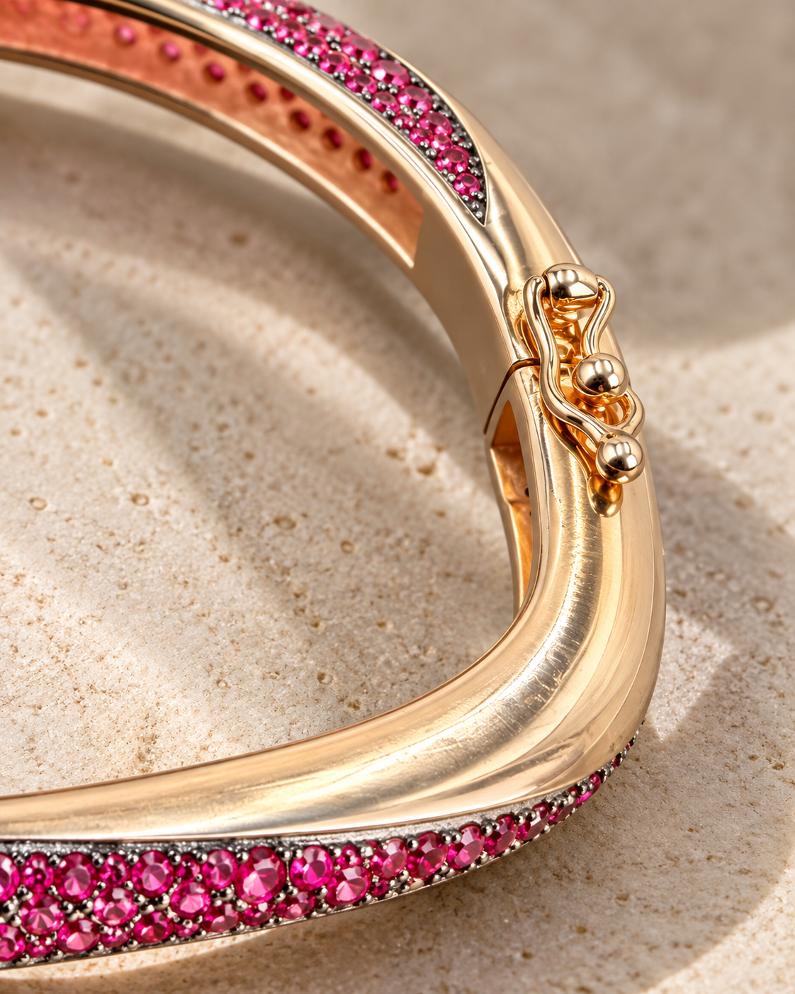 Rose Gold Ruby-Pavé Bangle Clasp