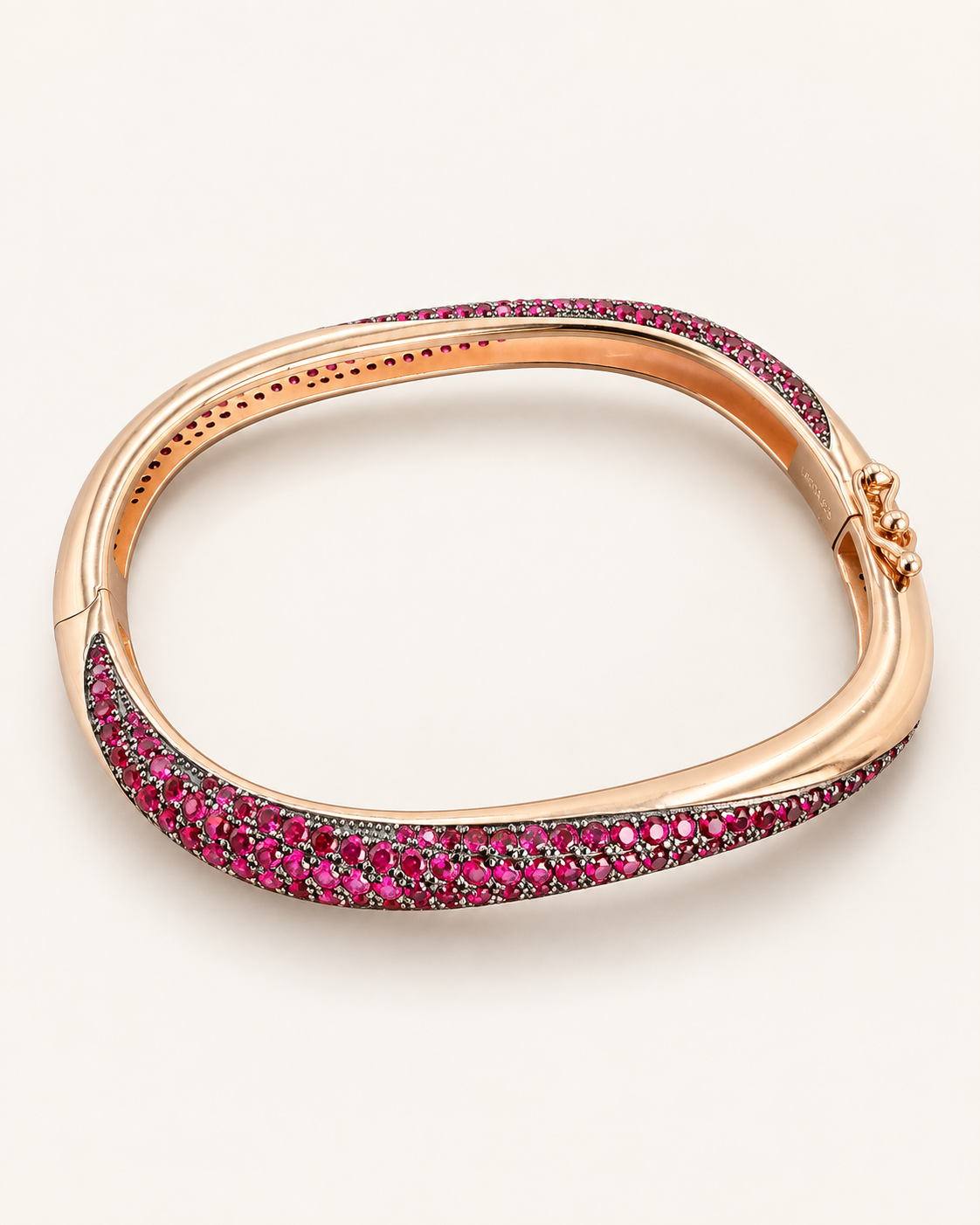 Rose Gold Ruby Pavé Bangle