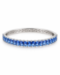 Sapphire Baguette Hinged Bangle