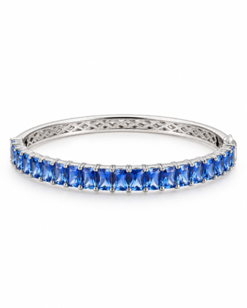 Sapphire Baguette Hinged Bangle