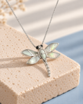 Dragonfly Mother-of-Pearl Pendant Necklace