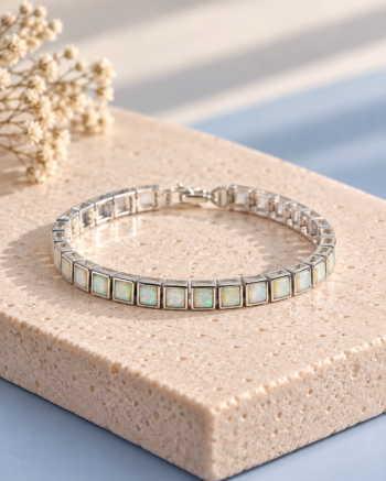 Opal Square Link Bracelet