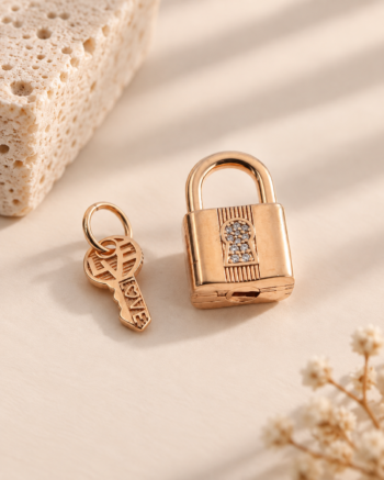 Rose Gold Lock & Key Charm